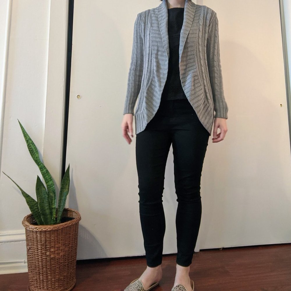 Gray Knit Cardigan Sonoma